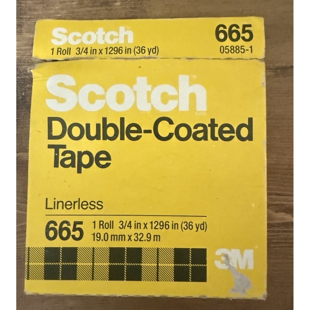 Scotch Permanent Double-Sided Tape, 1/2" x 900" BOX ONLY DECOY SET DISPLAY‎